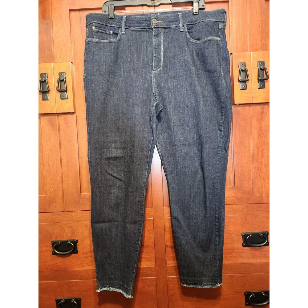 NYDJ Frayed Cuff Dark Blue Jeans AMI Skinny Legging Women's Size 18W
